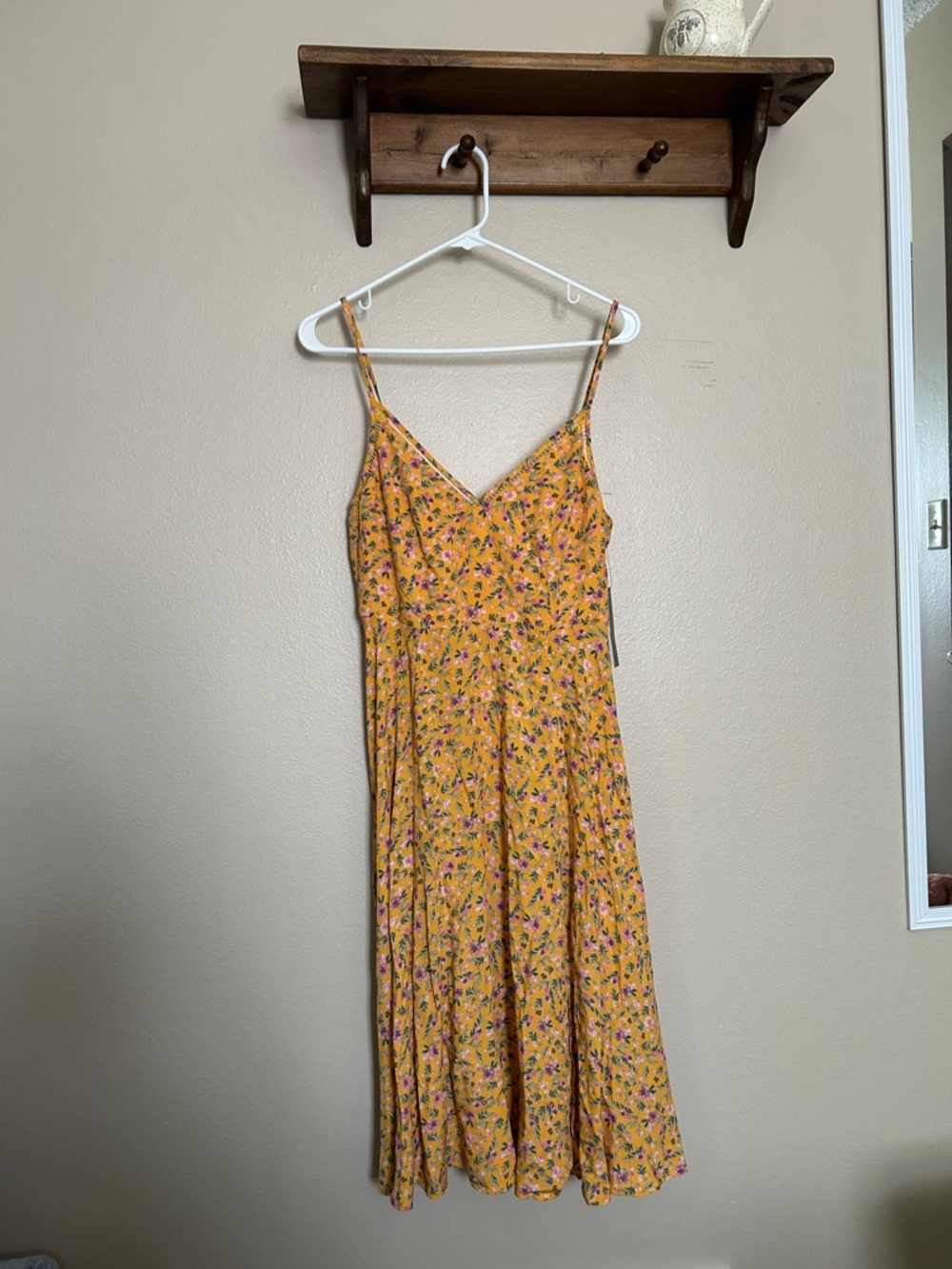 NWT Lulus Orange Floral Midi Dress Size Medium